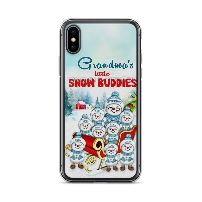 Personalized Grandma Phone Case - Christmas Gift Idea For Grandma - Up to 8 Grandkids - Case For iPhone/ Samsung - Grandma's Little Snow Buddies