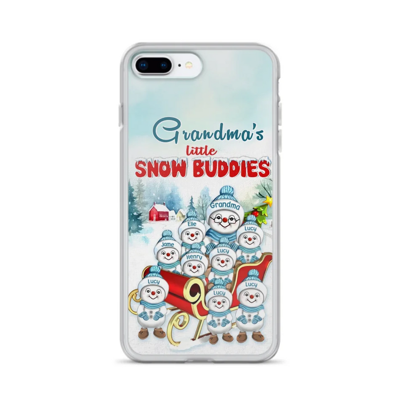 Personalized Grandma Phone Case - Christmas Gift Idea For Grandma - Up to 8 Grandkids - Case For iPhone/ Samsung - Grandma's Little Snow Buddies