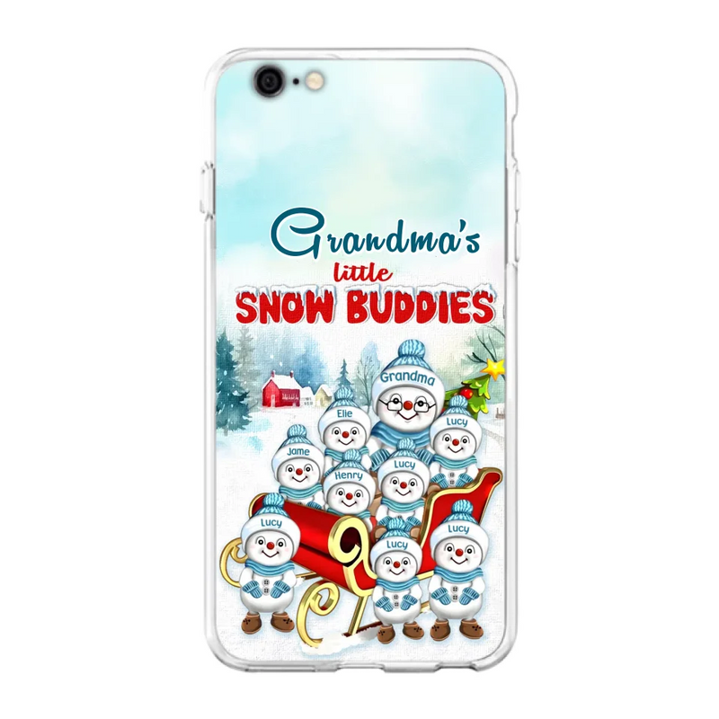 Personalized Grandma Phone Case - Christmas Gift Idea For Grandma - Up to 8 Grandkids - Case For iPhone/ Samsung - Grandma's Little Snow Buddies