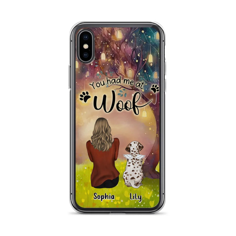 Personalized Memorial Dog Mom Phone Case - Up to 3 Dogs - Memorial Gift Idea for Dog Lovers - You Had Me At Woof