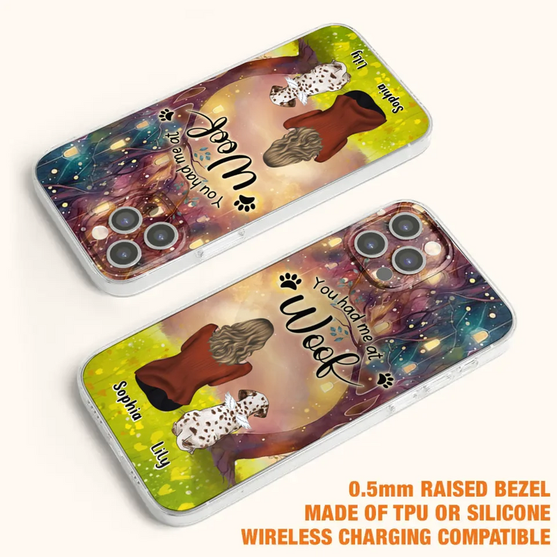 Personalized Memorial Dog Mom Phone Case - Up to 3 Dogs - Memorial Gift Idea for Dog Lovers - You Had Me At Woof