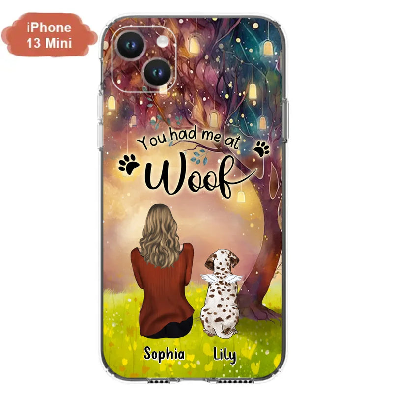 Personalized Memorial Dog Mom Phone Case - Up to 3 Dogs - Memorial Gift Idea for Dog Lovers - You Had Me At Woof