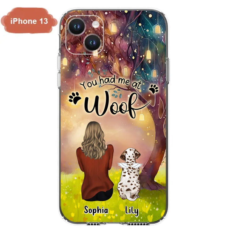 Personalized Memorial Dog Mom Phone Case - Up to 3 Dogs - Memorial Gift Idea for Dog Lovers - You Had Me At Woof
