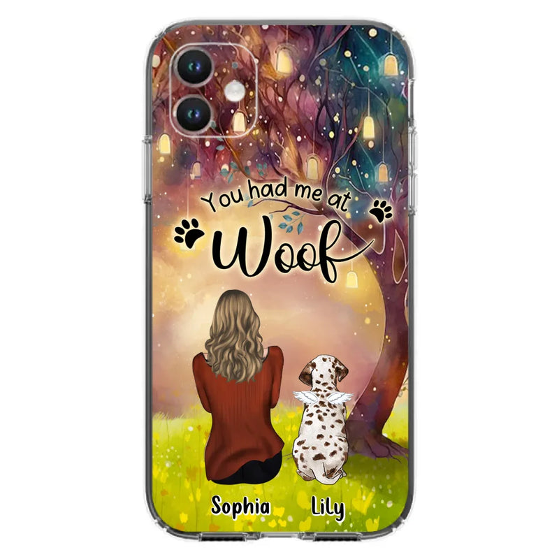 Personalized Memorial Dog Mom Phone Case - Up to 3 Dogs - Memorial Gift Idea for Dog Lovers - You Had Me At Woof