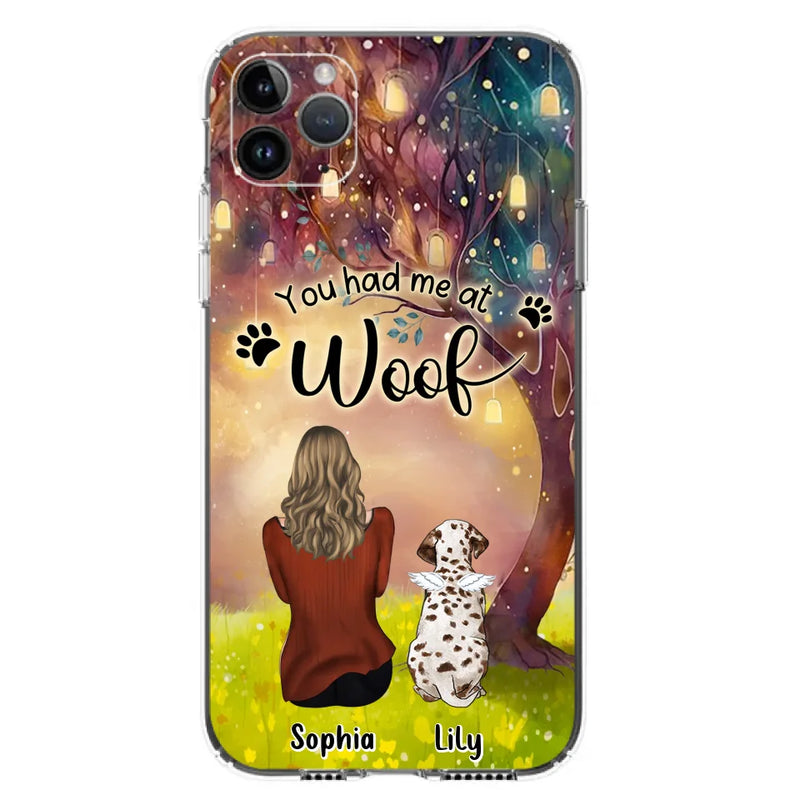 Personalized Memorial Dog Mom Phone Case - Up to 3 Dogs - Memorial Gift Idea for Dog Lovers - You Had Me At Woof