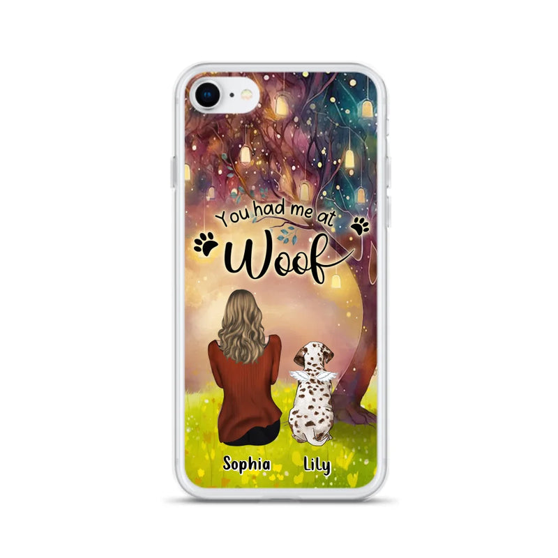 Personalized Memorial Dog Mom Phone Case - Up to 3 Dogs - Memorial Gift Idea for Dog Lovers - You Had Me At Woof