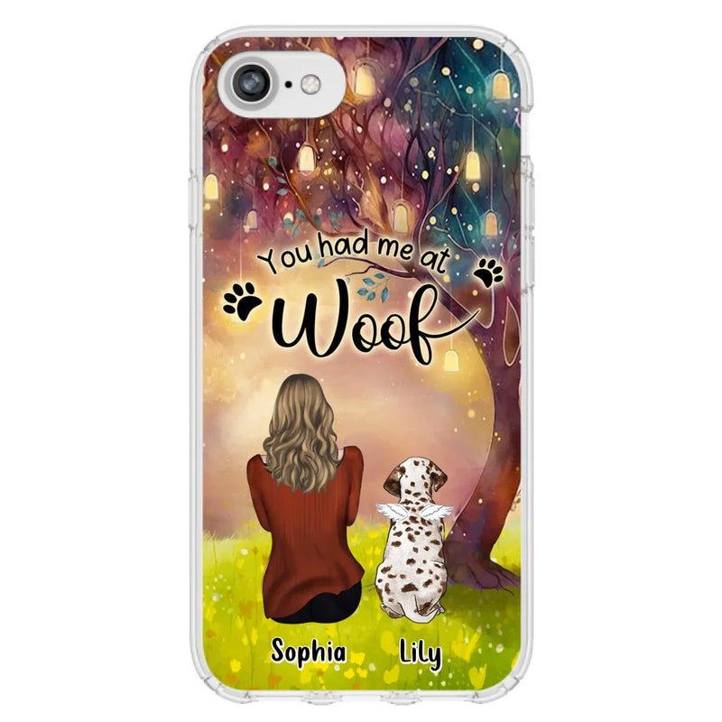 Personalized Memorial Dog Mom Phone Case - Up to 3 Dogs - Memorial Gift Idea for Dog Lovers - You Had Me At Woof