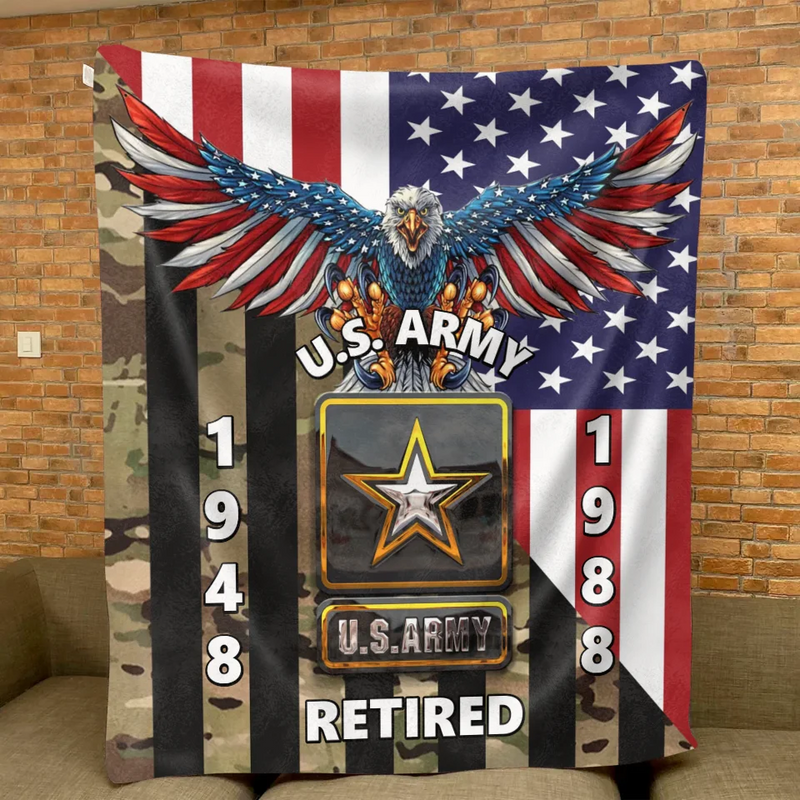 Personalized Veteran Quilt/Fleece Throw Blanket - Gift Idea For Veteran
