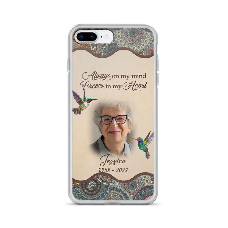 Personalized Memorial Photo Phone Case - Memorial Gift Idea For Mother's Day/Father's Day - Always On My Mind, Forever In My Heart - Case For iPhone/Samsung