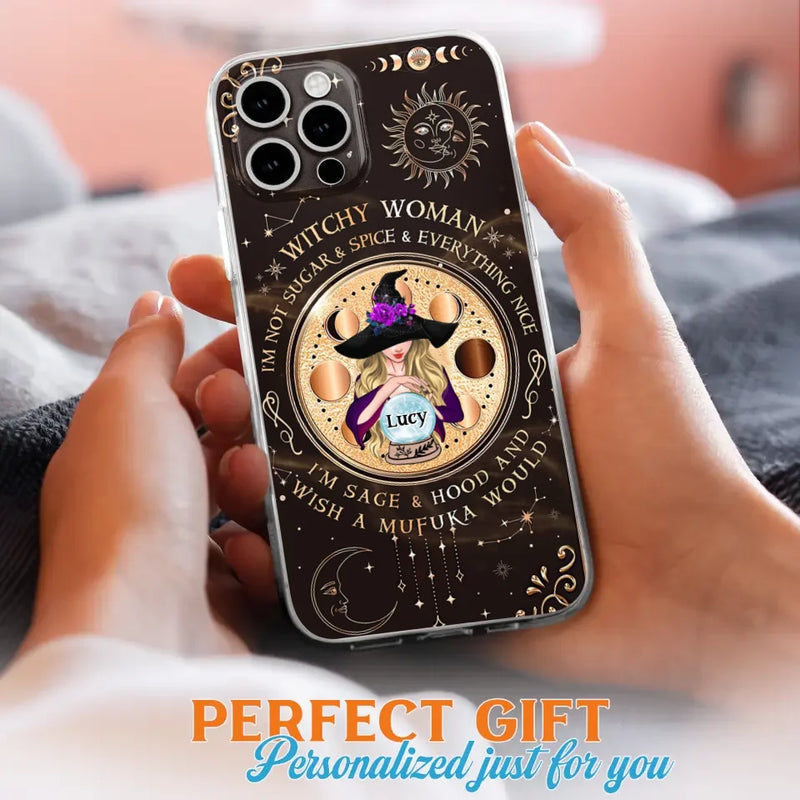 Personalized Witchy Woman Phone Case - Gift Idea For Witch/Friends/Birthday/Halloween Day - I'm Not Sugar & Spice & Everything Nice - Case For iPhone/Samsung
