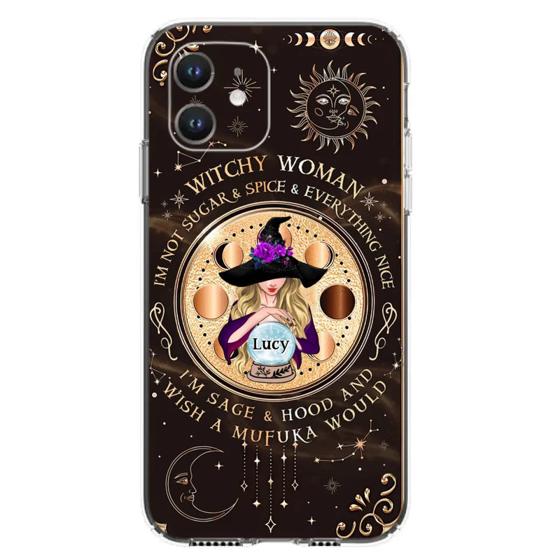Personalized Witchy Woman Phone Case - Gift Idea For Witch/Friends/Birthday/Halloween Day - I'm Not Sugar & Spice & Everything Nice - Case For iPhone/Samsung