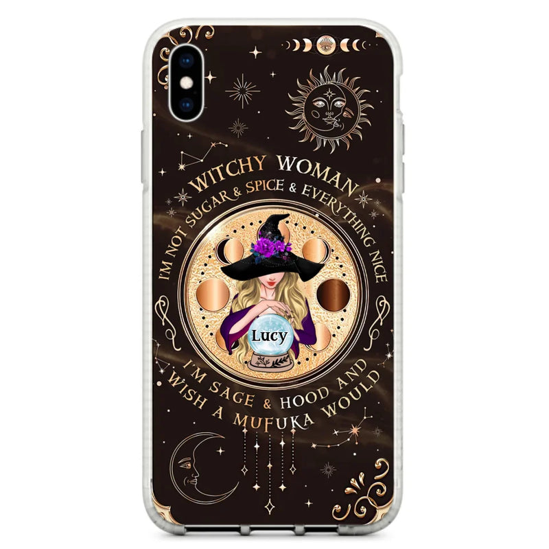 Personalized Witchy Woman Phone Case - Gift Idea For Witch/Friends/Birthday/Halloween Day - I'm Not Sugar & Spice & Everything Nice - Case For iPhone/Samsung