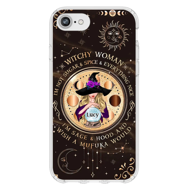 Personalized Witchy Woman Phone Case - Gift Idea For Witch/Friends/Birthday/Halloween Day - I'm Not Sugar & Spice & Everything Nice - Case For iPhone/Samsung