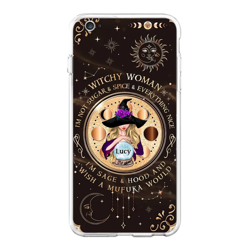 Personalized Witchy Woman Phone Case - Gift Idea For Witch/Friends/Birthday/Halloween Day - I'm Not Sugar & Spice & Everything Nice - Case For iPhone/Samsung