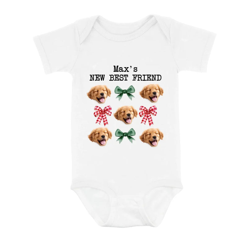 Personalized Coquettee Baby Onesie - Gift Idea For Christmas/Dog Lover - Upload Dog's Face - New Best Friend
