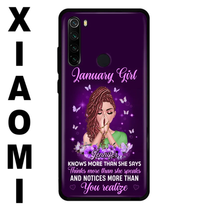 Personalized Birthday Girl Phone Case - Gift Idea For Girl/Friend/Daughter - Knows More Than She Says - Case For Xiaomi/Oppo/Huawei
