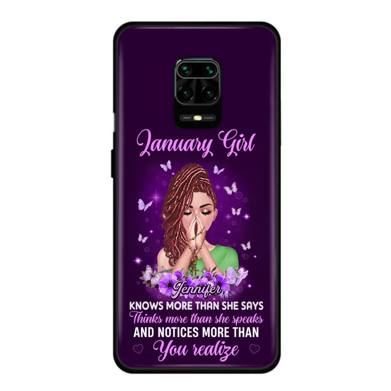 Personalized Birthday Girl Phone Case - Gift Idea For Girl/Friend/Daughter - Knows More Than She Says - Case For Xiaomi/Oppo/Huawei