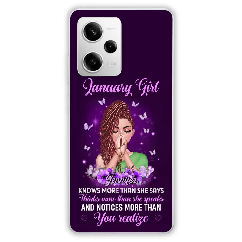 Personalized Birthday Girl Phone Case - Gift Idea For Girl/Friend/Daughter - Knows More Than She Says - Case For Xiaomi/Oppo/Huawei