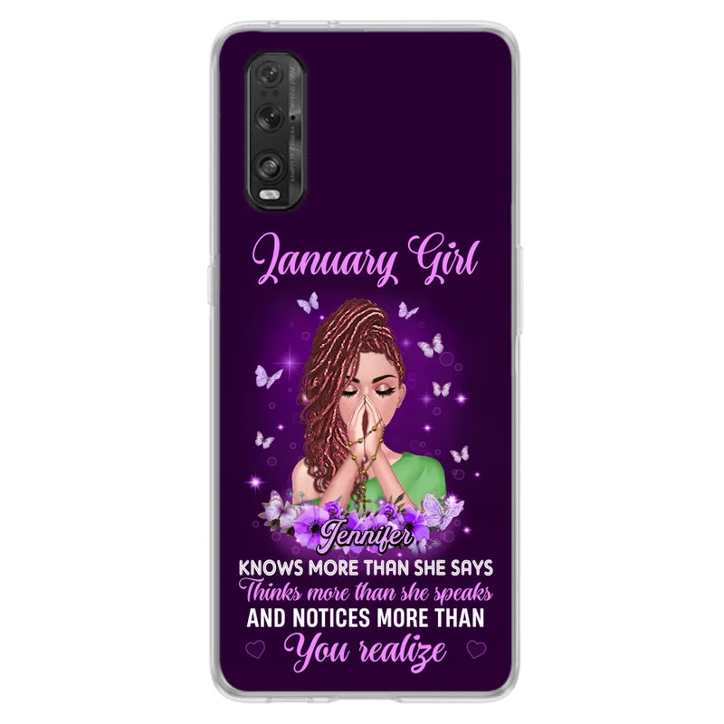 Personalized Birthday Girl Phone Case - Gift Idea For Girl/Friend/Daughter - Knows More Than She Says - Case For Xiaomi/Oppo/Huawei