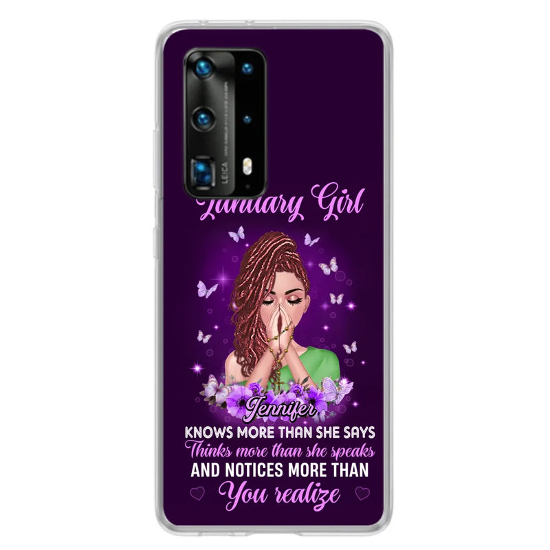 Personalized Birthday Girl Phone Case - Gift Idea For Girl/Friend/Daughter - Knows More Than She Says - Case For Xiaomi/Oppo/Huawei