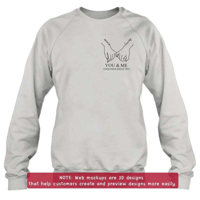 Personalized Couple Embroidered T-shirt/Sweater/Hoodie - You & Me Together Since