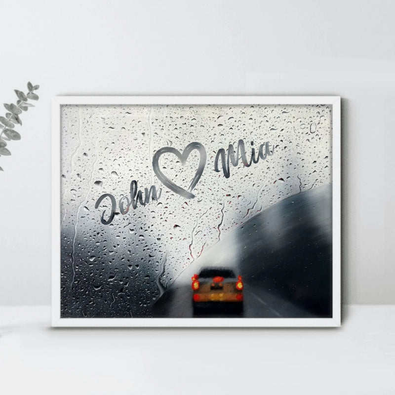 Custom Personalized Couple Rainy Day Poster - Gift Idea For Couple