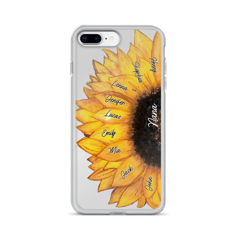 Personalized Sunflower Grandma Phone Case - Up to 9 Kids - Mother's Day Gift Idea for Mom/Grandma