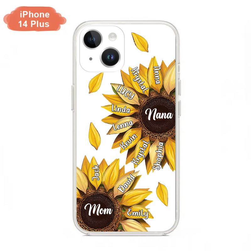 Personalized Sunflower Grandma Phone Case - Up to 11 Kids - Mother's Day Gift Idea for Mom/Grandma -  Case For iPhone/Samsung