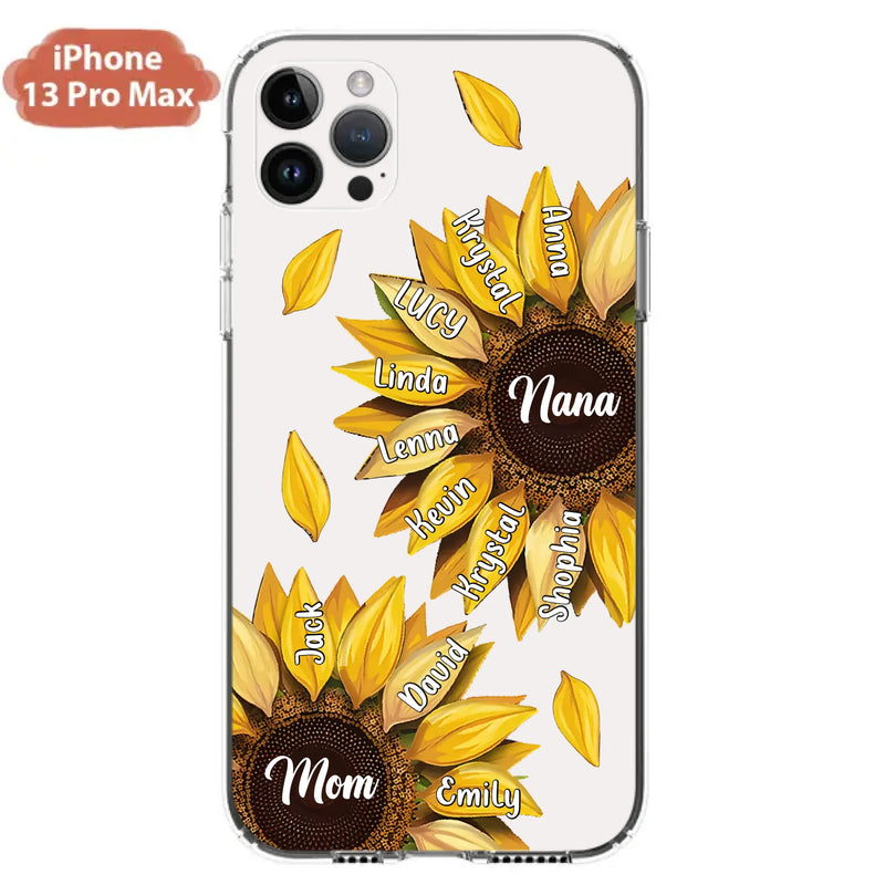 Personalized Sunflower Grandma Phone Case - Up to 11 Kids - Mother's Day Gift Idea for Mom/Grandma -  Case For iPhone/Samsung