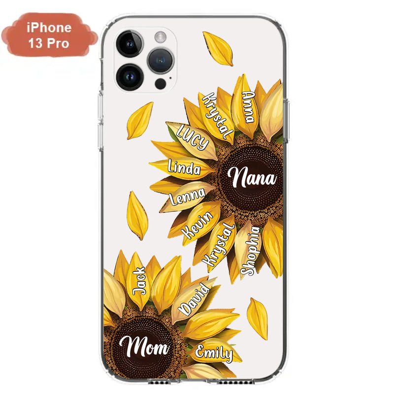 Personalized Sunflower Grandma Phone Case - Up to 11 Kids - Mother's Day Gift Idea for Mom/Grandma -  Case For iPhone/Samsung