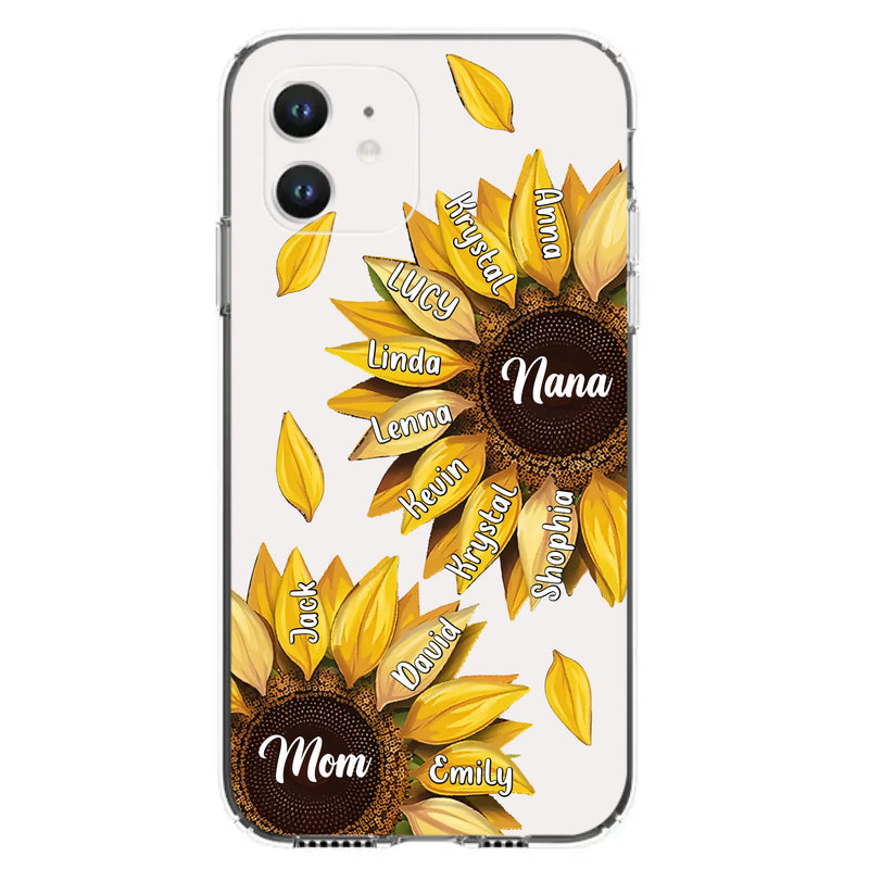Personalized Sunflower Grandma Phone Case - Up to 11 Kids - Mother's Day Gift Idea for Mom/Grandma -  Case For iPhone/Samsung