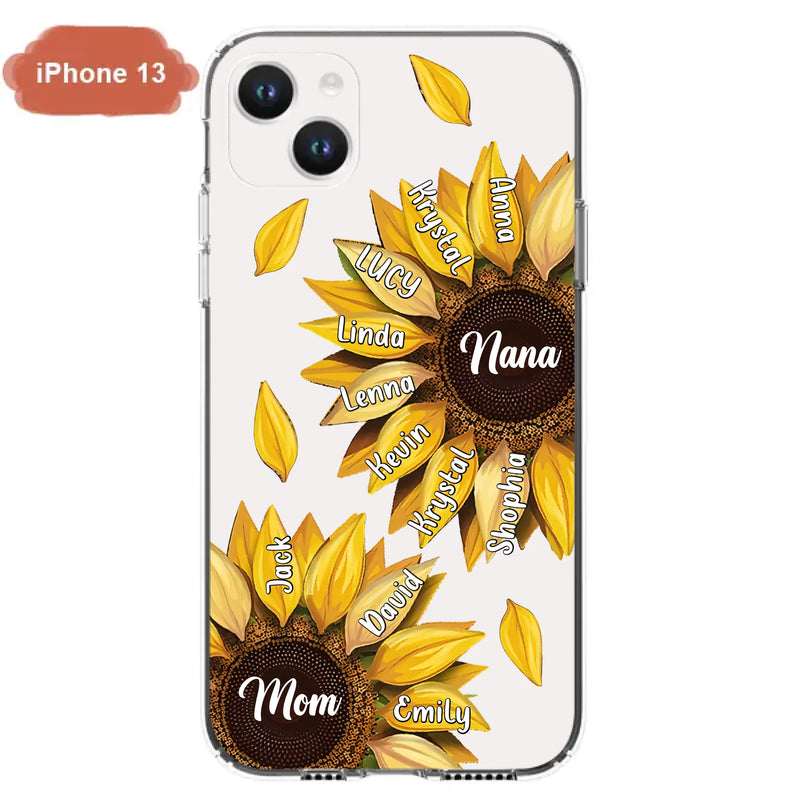 Personalized Sunflower Grandma Phone Case - Up to 11 Kids - Mother's Day Gift Idea for Mom/Grandma -  Case For iPhone/Samsung