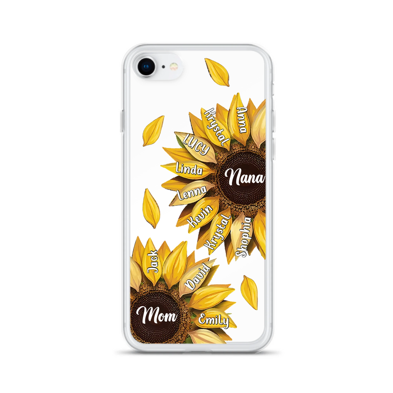 Personalized Sunflower Grandma Phone Case - Up to 11 Kids - Mother's Day Gift Idea for Mom/Grandma -  Case For iPhone/Samsung
