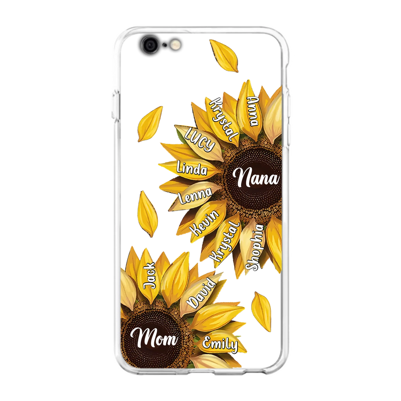 Personalized Sunflower Grandma Phone Case - Up to 11 Kids - Mother's Day Gift Idea for Mom/Grandma -  Case For iPhone/Samsung