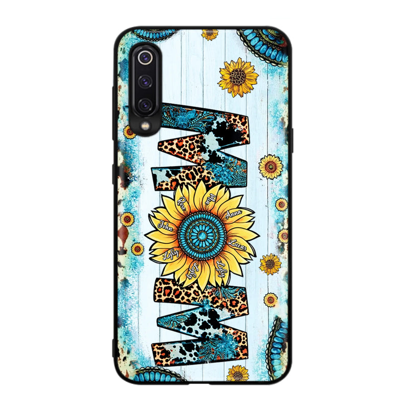 Personalized Mom Sunflower Phone Case - Mother's Day Gift Idea - Up to 8 Kids - Case For Xiaomi/Oppo/Huawei