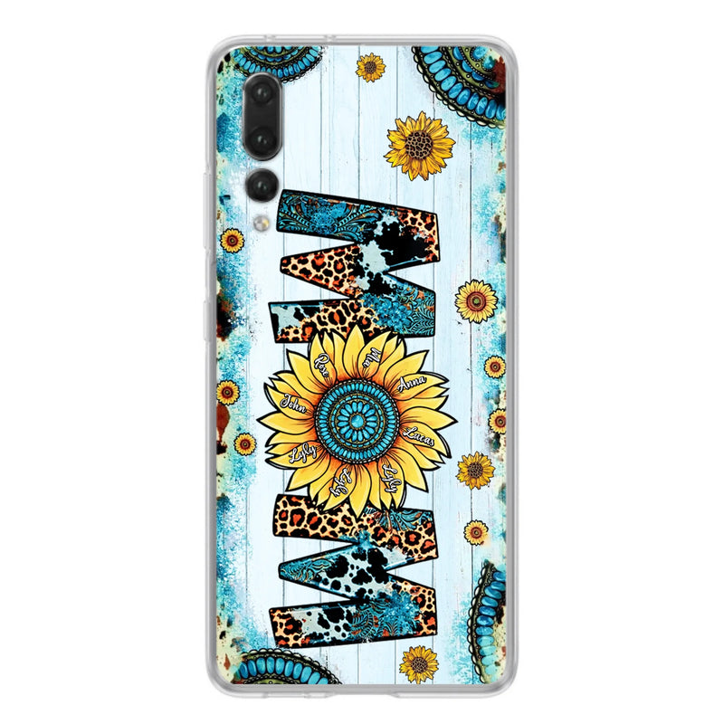 Personalized Mom Sunflower Phone Case - Mother's Day Gift Idea - Up to 8 Kids - Case For Xiaomi/Oppo/Huawei