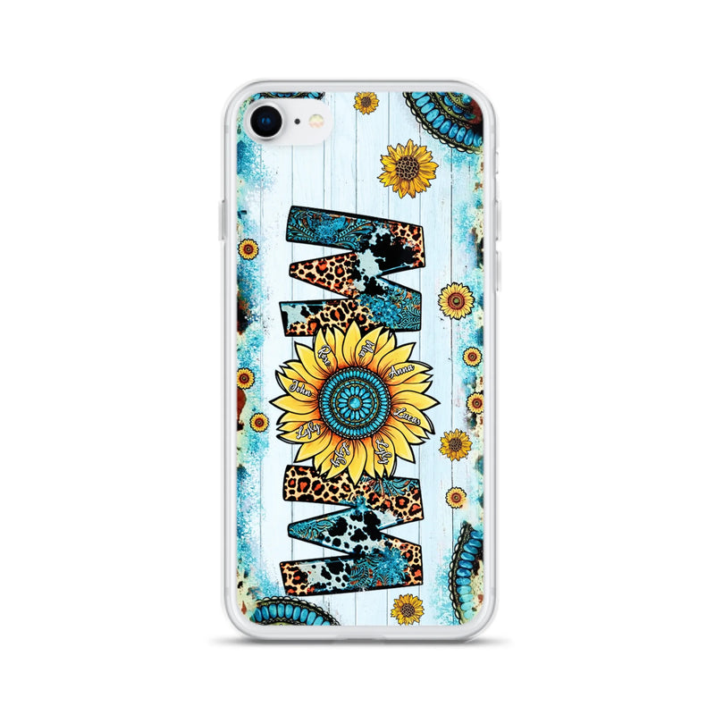 Personalized Mom Sunflower Phone Case - Mother's Day Gift Idea - Up to 8 Kids - Case For iPhone/ Samsung