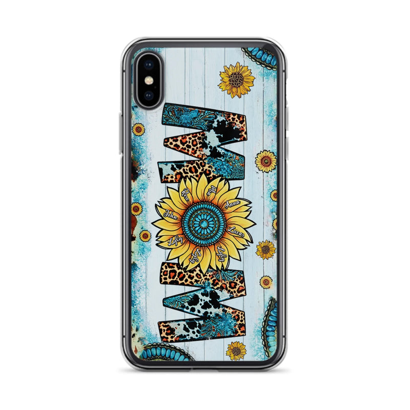 Personalized Mom Sunflower Phone Case - Mother's Day Gift Idea - Up to 8 Kids - Case For iPhone/ Samsung