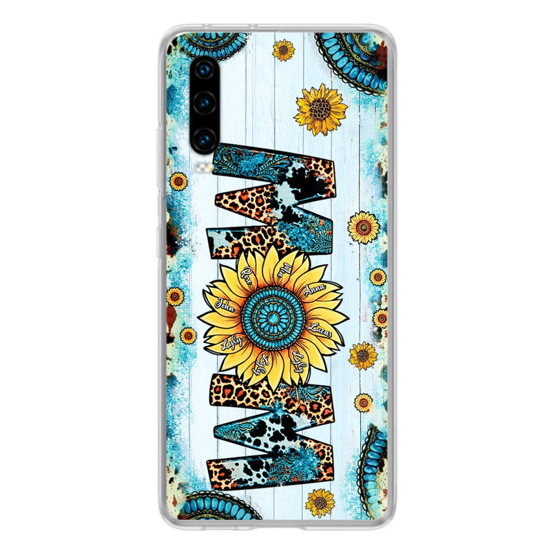 Personalized Mom Sunflower Phone Case - Mother's Day Gift Idea - Up to 8 Kids - Case For Xiaomi/Oppo/Huawei