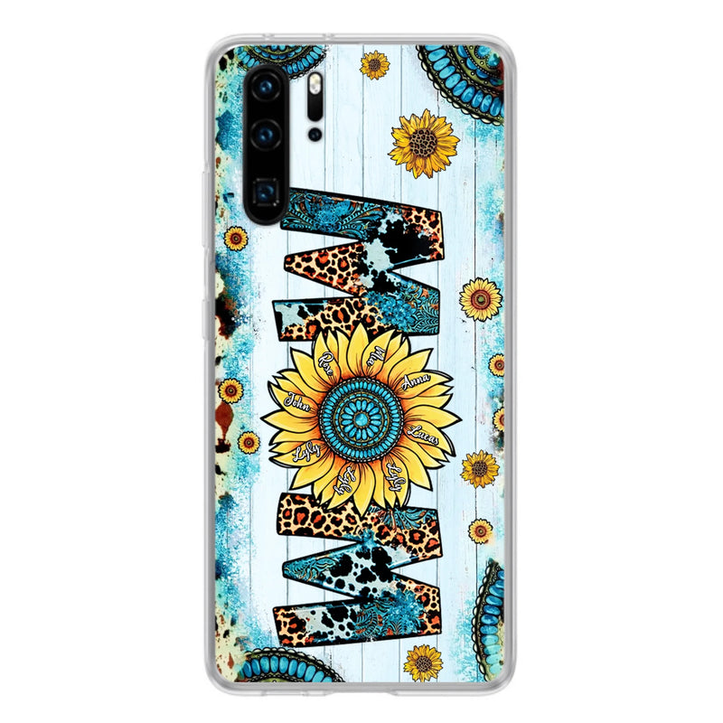 Personalized Mom Sunflower Phone Case - Mother's Day Gift Idea - Up to 8 Kids - Case For Xiaomi/Oppo/Huawei
