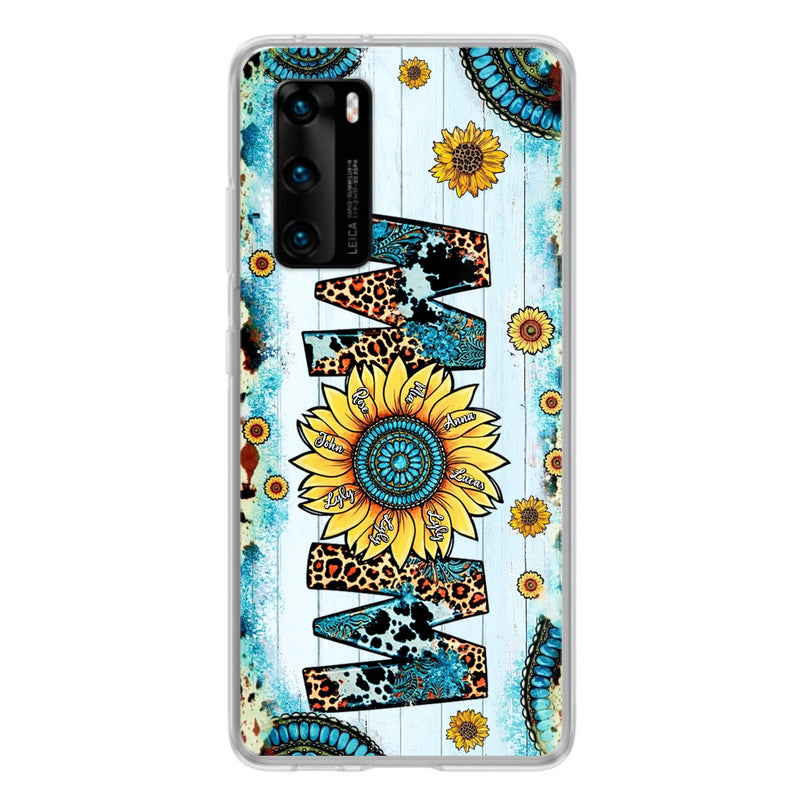 Personalized Mom Sunflower Phone Case - Mother's Day Gift Idea - Up to 8 Kids - Case For Xiaomi/Oppo/Huawei