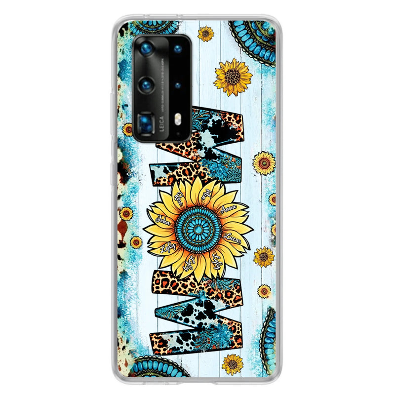 Personalized Mom Sunflower Phone Case - Mother's Day Gift Idea - Up to 8 Kids - Case For Xiaomi/Oppo/Huawei
