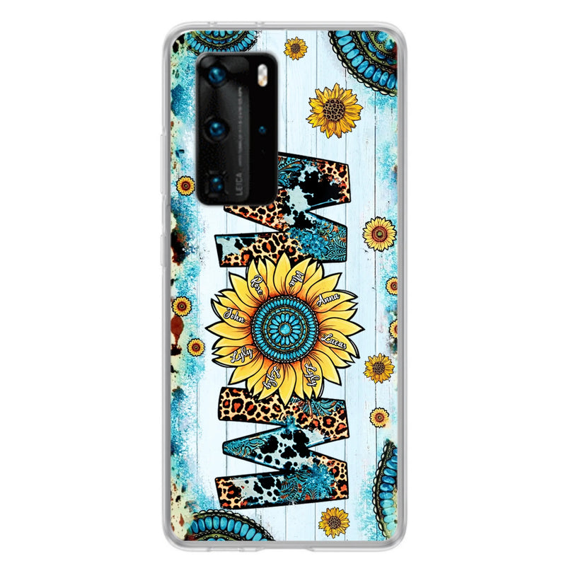 Personalized Mom Sunflower Phone Case - Mother's Day Gift Idea - Up to 8 Kids - Case For Xiaomi/Oppo/Huawei