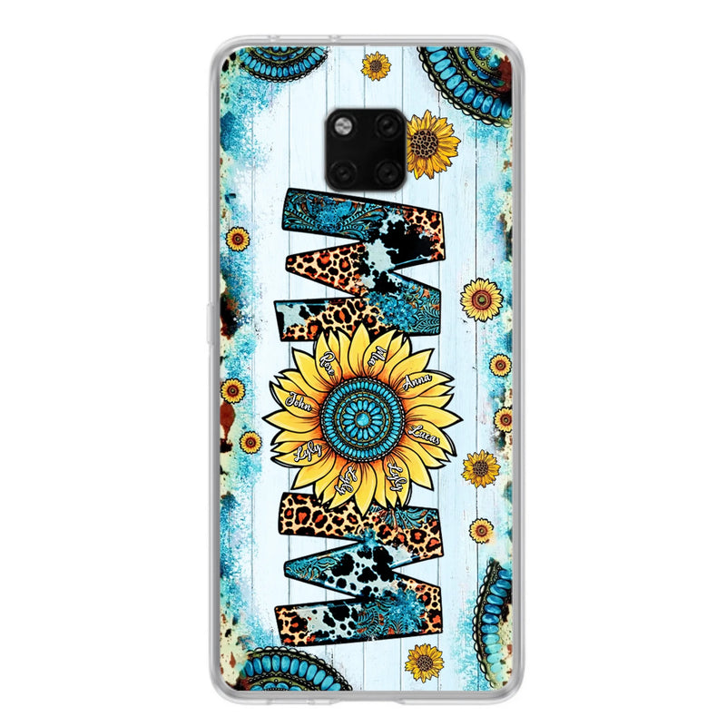 Personalized Mom Sunflower Phone Case - Mother's Day Gift Idea - Up to 8 Kids - Case For Xiaomi/Oppo/Huawei