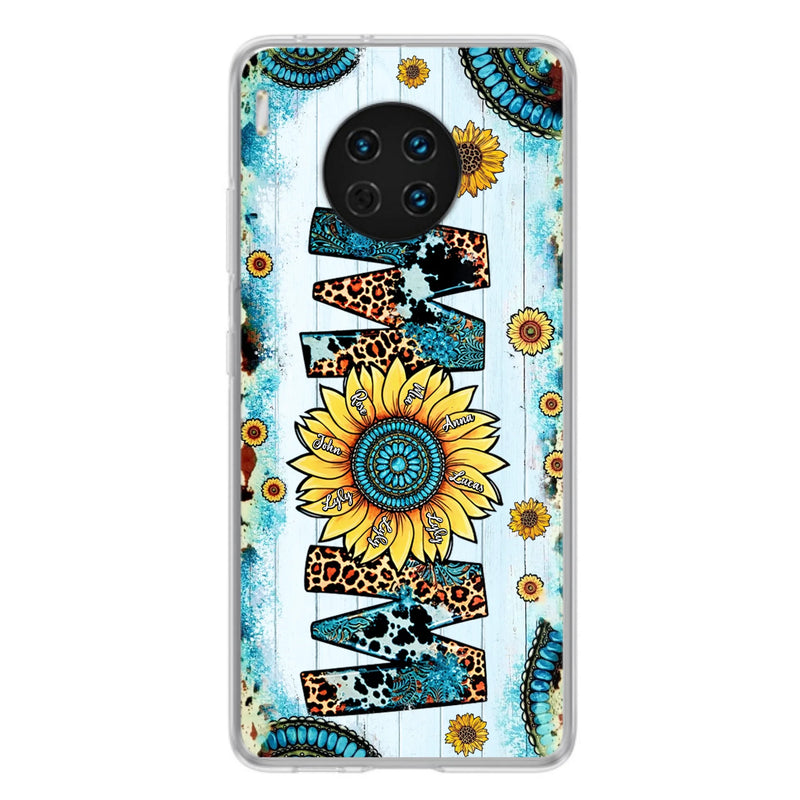 Personalized Mom Sunflower Phone Case - Mother's Day Gift Idea - Up to 8 Kids - Case For Xiaomi/Oppo/Huawei