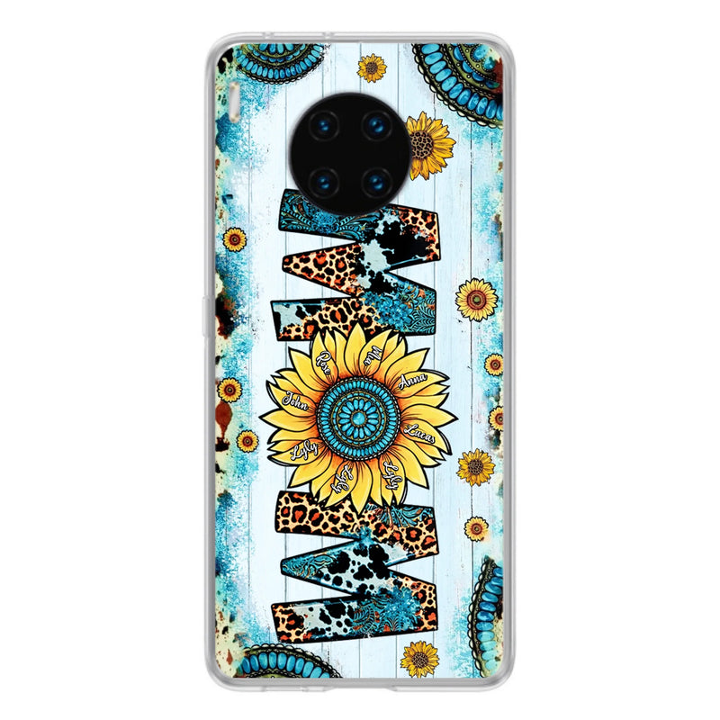Personalized Mom Sunflower Phone Case - Mother's Day Gift Idea - Up to 8 Kids - Case For Xiaomi/Oppo/Huawei