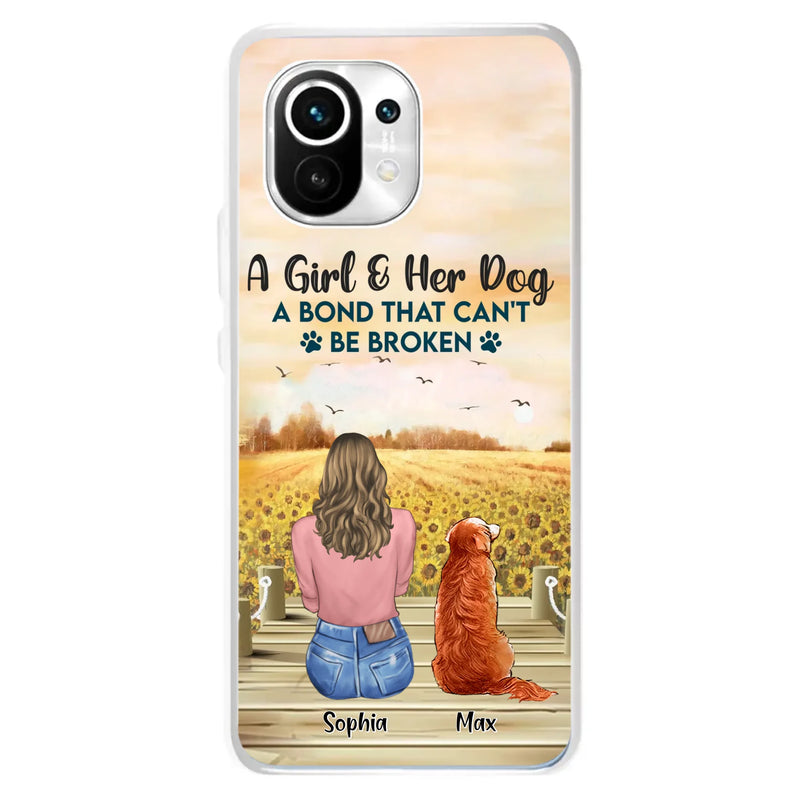Custom Personalized Dog Mom Phone Case - Gift Idea For Dog Lover - A Girl & Her Dog A Bond That Can't Be Broken - Case For Xiaomi/ Oppo/ Huawei