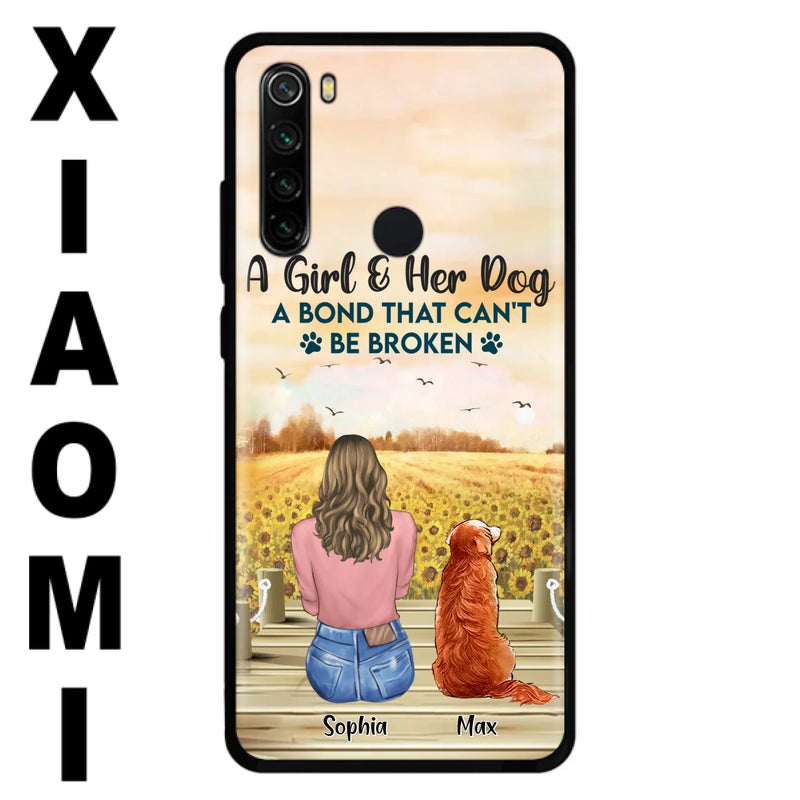 Custom Personalized Dog Mom Phone Case - Gift Idea For Dog Lover - A Girl & Her Dog A Bond That Can't Be Broken - Case For Xiaomi/ Oppo/ Huawei