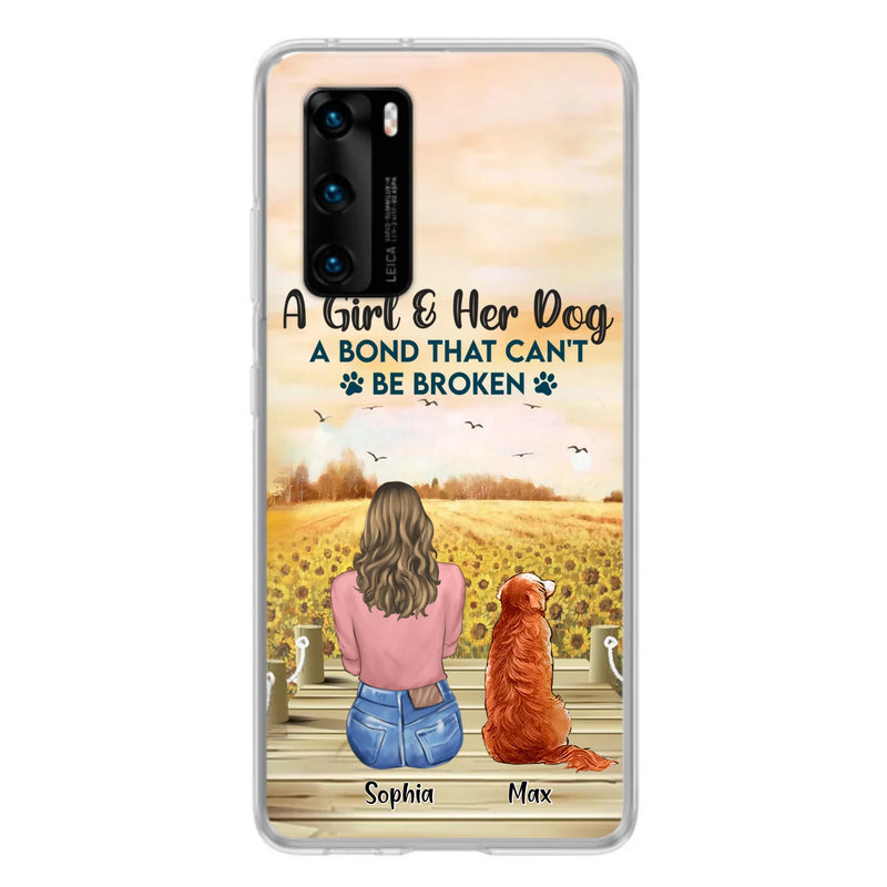 Custom Personalized Dog Mom Phone Case - Gift Idea For Dog Lover - A Girl & Her Dog A Bond That Can't Be Broken - Case For Xiaomi/ Oppo/ Huawei