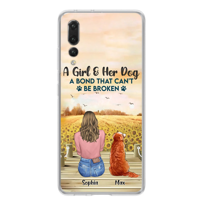 Custom Personalized Dog Mom Phone Case - Gift Idea For Dog Lover - A Girl & Her Dog A Bond That Can't Be Broken - Case For Xiaomi/ Oppo/ Huawei